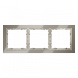 Рамка стеклянная VOLTUM S70 на 3 поста, (шелк, стекло) VLS110304