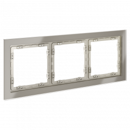 Рамка стеклянная VOLTUM S70 на 3 поста, (шелк, стекло) VLS110304