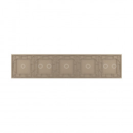 Панель для пяти сенсорных выключателей Livolo, 7 клавиш (2+1+1+2+1), цвет золотой, стекло