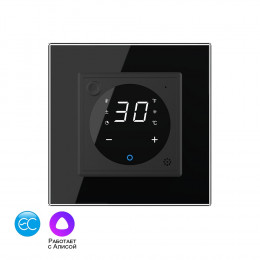 Умный терморегулятор пола Livolo EC 16А, сенсорное управление, датчик воздуха, 1 пост, цвет черный VL-C7FQ1Z2-2BPS23