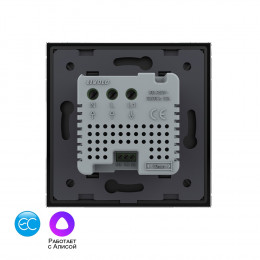 Умный терморегулятор пола Livolo EC 16А, сенсорное управление, датчик воздуха, 1 пост, цвет черный VL-C7FQ1Z2-2BPS23