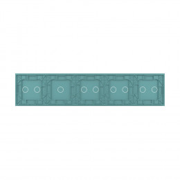 Панель для пяти сенсорных выключателей Livolo, 9 клавиш (2+2+2+1+2), цвет зеленый, стекло