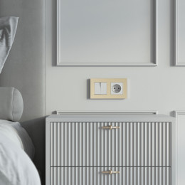 W0022911/ Рамка на 2 поста Slab (шампань софт)