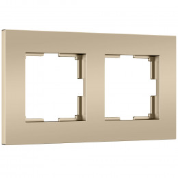 W0022911/ Рамка на 2 поста Slab (шампань софт)