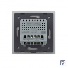 Двухклавишный сенсорный диммер Livolo, 1 пост, цвет серый