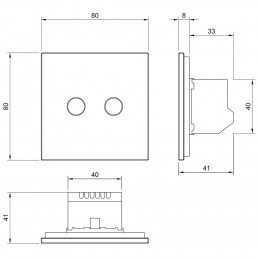 Двухклавишный сенсорный диммер Livolo, 1 пост, цвет серый