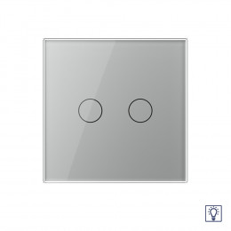 Двухклавишный сенсорный диммер Livolo, 1 пост, цвет серый