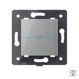 Одноклавишный сенсорный диммер Livolo Quadro, цвет серый (механизм)