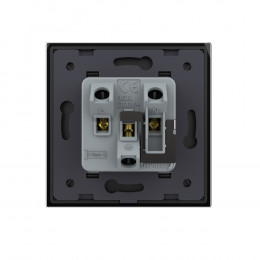 Розетка электрическая универсальная 16A Livolo, 1 пост, цвет черный