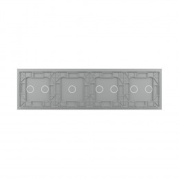 Панель для четырех сенсорных выключателей Livolo, 7 клавиш (2+2+1+2), цвет серый, стекло