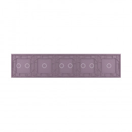 Панель для пяти сенсорных выключателей Livolo, 8 клавиш (1+2+2+1+2), цвет розовый, стекло