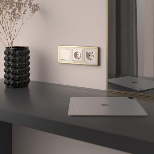 Купить Выключатель одноклавишный (айвори акрил) Werkel W1110043 в rum24.ru фото: 2