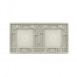 Панель для двух сенсорных выключателей Livolo, 2 клавиши (1+1), цвет жемчужный, стекло