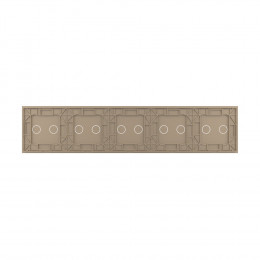 Панель для пяти двухлинейных выключателей: 2 + 2 + 2 + 2 + 2 Золотая