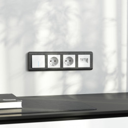 Рамка из поликарбоната на 4 поста Stream графит