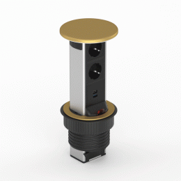 Настольный встраиваемый выдвижной розеточный блок Vertical 6 мод. (3 мод. 45х45), латунь DDSB6V1BR