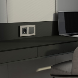 W0022917/ Рамка на 2 поста Slab (дымчатый софт)