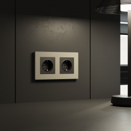 W0022917/ Рамка на 2 поста Slab (дымчатый софт)