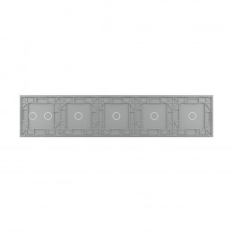 Панель для пяти сенсорных выключателей Livolo, 6 клавиш (1+1+1+1+2), цвет серый, стекло