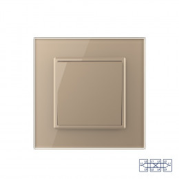 Одноклавишный перекрестный механический выключатель Livolo, 1 пост, цвет шампань