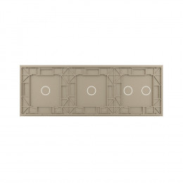 Панель для трех сенсорных выключателей Livolo, 4 клавиши (1+1+2), цвет шампань, стекло