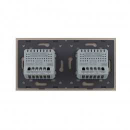 Сенсорный выключатель Livolo 4 клавиши (2-2), 2 поста, цвет шампань