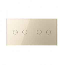Сенсорный выключатель Livolo 4 клавиши (2-2), 2 поста, цвет шампань