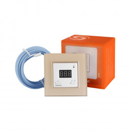 Терморегулятор Welrok ST для рамки LIVOLO с электронным управлением, датчик пола 3 м, цвет белый с жемчужной рамкой