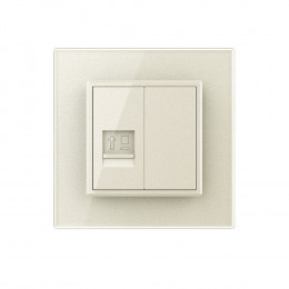 Розетка интернет одинарная RJ-45 кат.6 Livolo, 1 пост, цвет жемчужный