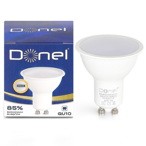 Купить Светодиодная лампа Donel GU10 7W 4000K MR16 220-240 560Lm 60° Dim Triac DN03002N7GU10Dim в rum24.ru