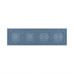 Панель для четырех сенсорных выключателей Livolo, 6 клавиш (2+2+1+1), цвет синий, стекло