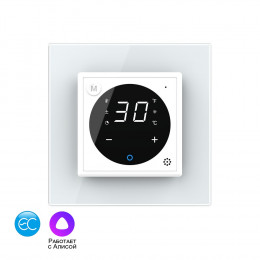 Умный терморегулятор пола Livolo EC 16А, сенсорное управление, датчик воздуха, 1 пост, цвет белый VL-C7FQ1Z2-2WPS23