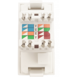 Розетка DEC RJ45 UTP кат.6a, 1мод., бел. (22.5х45мм) DECF12W6A