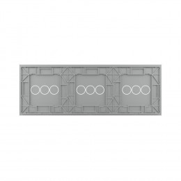 Панель для трех сенсорных выключателей Livolo, 9 клавиш (3+3+3), цвет серый, стекло