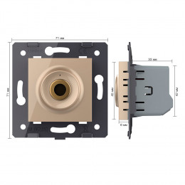 Бесконтактный выключатель Livolo, сухой контакт, цвет золотой (механизм) VL-FCU1-2AP