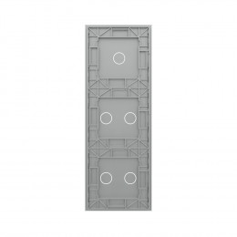Панель вертикальная для трех сенсорных выключателей Livolo, 5 клавиш (1+2+2), цвет серый, стекло