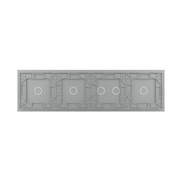 Панель для четырех сенсорных выключателей Livolo, 5 клавиш (1+2+1+1), цвет серый, стекло