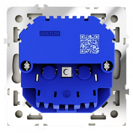 Розетка встраиваемая VOLTUM S70 с заземлением и защитными шторками, с USB, A+С, (шелк) VLS040504