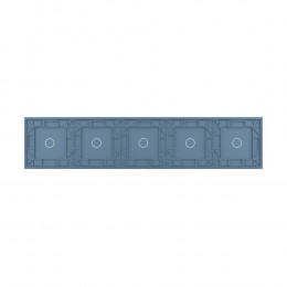 Панель для пяти сенсорных выключателей Livolo, 5 клавиш (1+1+1+1+1), цвет синий, стекло