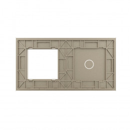 Панель для сенсорного выключателя и розетки Livolo, 1 клавиша, цвет шампань, стекло