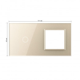 Панель для сенсорного выключателя и розетки Livolo, 1 клавиша, цвет шампань, стекло