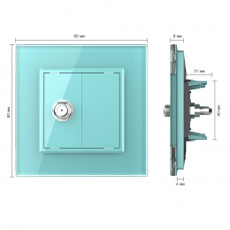 Розетка спутниковая одинарная SAT Livolo, 1 пост, цвет зеленый