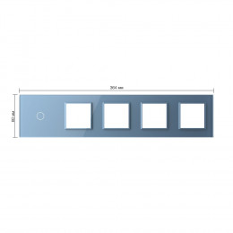 Панель для сенсорного выключателя и 4-х розеток Livolo, 1 клавиша, цвет синий, стекло BB-C7-C1/SR/SR/SR/SR-19