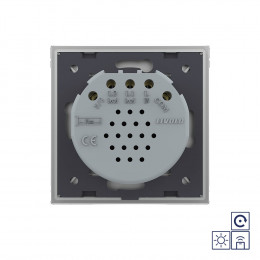 Сенсорный импульсный радиоуправляемый выключатель Livolo Quadro сухой контакт 2 клавиши Серый