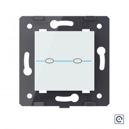 Двухклавишная сенсорная кнопка Livolo Quadro, цвет белый (механизм) VL-Q7-02H-11