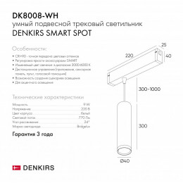 Светильник на шине Denkirs DK8008-WH