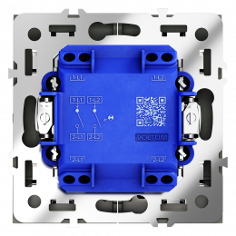 Выключатель встраиваемый VOLTUM S70 двухклавишный с подсветкой (графит) VLS020207