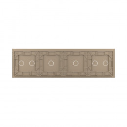 Панель для четырех сенсорных выключателей Livolo, 6 клавиш (2+1+1+2), цвет золотой, стекло