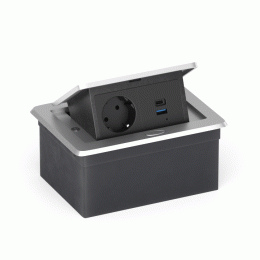 Настольный встраиваемый выдвижной розеточный блок 4 мод. (2 мод. 45х45) DDSB4RAL