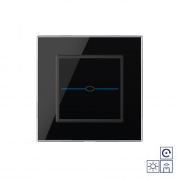 Сенсорный импульсный радиоуправляемый выключатель Livolo Quadro сухой контакт 1 клавиша Черный